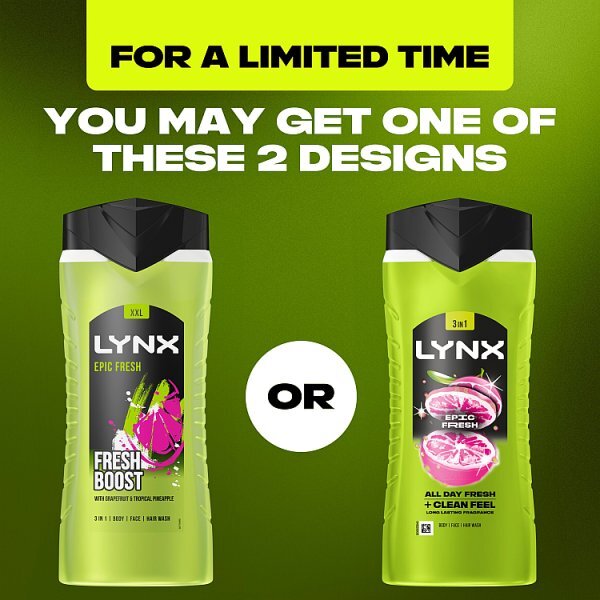 Lynx Epic Fresh 3-in-1 Body Wash Shower Gel 500 ml