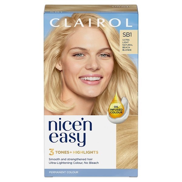 Clairol Nice'n Easy Hair Dye SB1 Ultra Light Beach Blonde