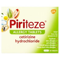 Piriteze Antihistamine Allergy Relief Tablets Cetirizine 30s