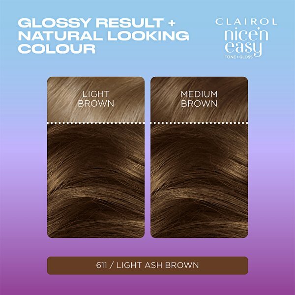 Clairol Nice'n Easy Tone+Gloss Semi-Permanent Hair Dye Light Ash Brown