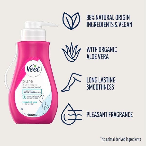 Veet Pure Hair Removal Cream Legs & Body Sensitive 400ml