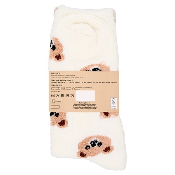 Superdrug Teddy Bear Cosy Socks