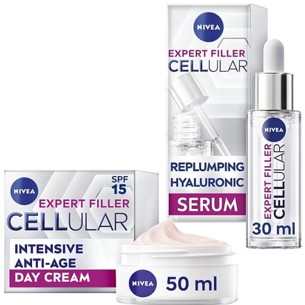 NIVEA Cellular Expert Filler Serum & Day Cream Duo Bundle