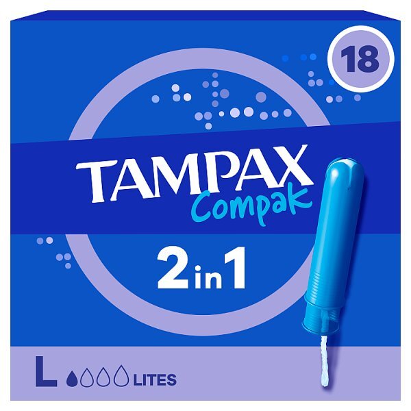 Tampax Compak Lites Tampons With Applicator x18