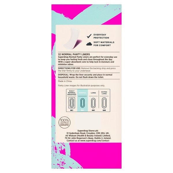 Superdrug Normal Pantyliner x32