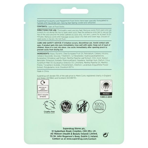 Superdrug Foot Pack Eucalyptus & Peppermint