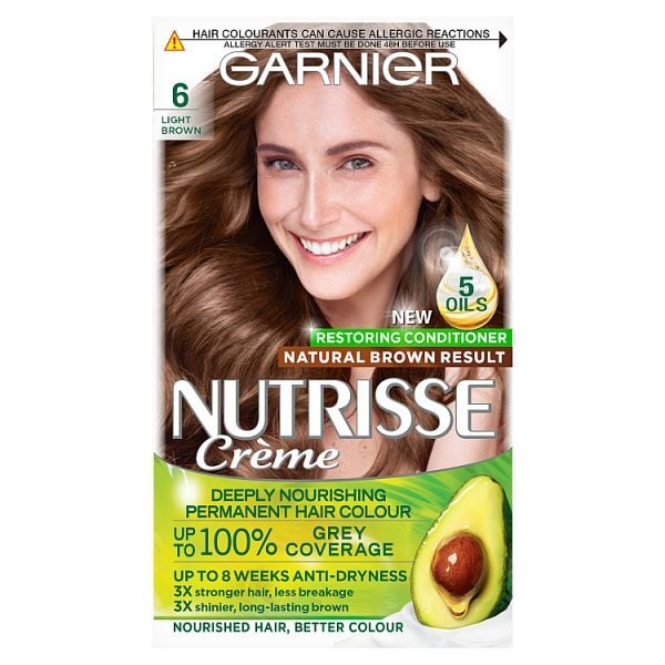 Garnier Nutrisse Permanent Hair Dye Light Brown 6