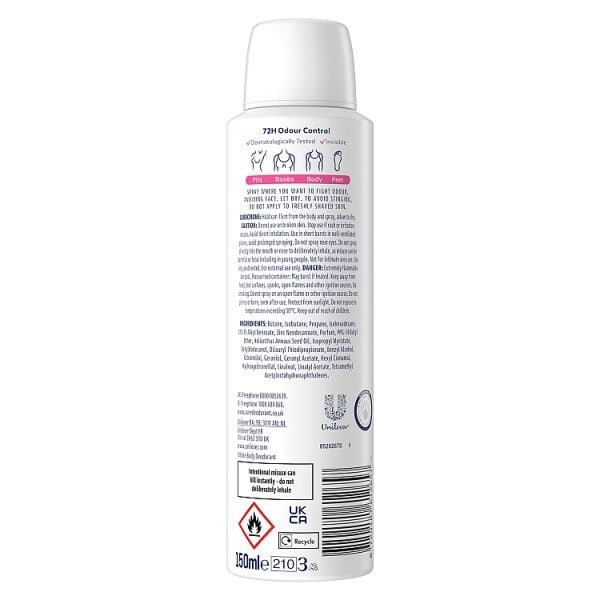 Sure Women Wild Rose 72hr Whole Body Deodorant Spray 150ml
