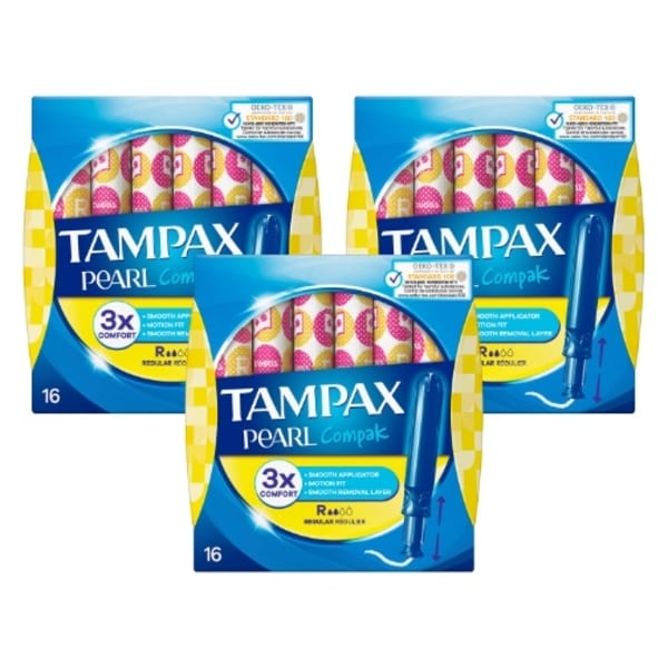 Tampax Pearl Compak Regular with Applicator Triple Bundle