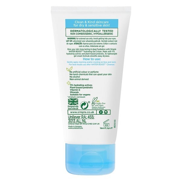 Simple Water Boost Hydrating Gel Cream Moisturiser 50ml