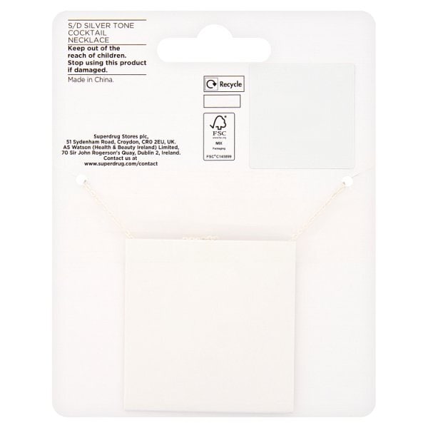 Superdrug Silver Tone Martini Necklace