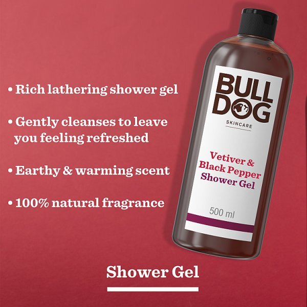 Bulldog Skincare Black Pepper & Vetiver Shower Gel 500ml