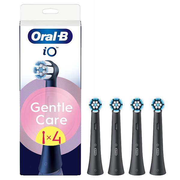 Oral-B iO Gentle Care Black Toothbrush Heads 4 Pack