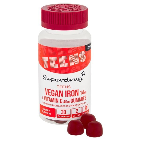Superdrug Teen Iron 12+ Vegan Gummies 30s
