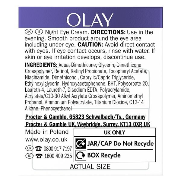 Olay Retinol24 Night Eye Cream Retinol & Vitamin B3 15ml