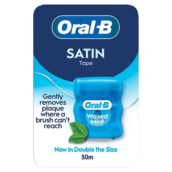 Oral-B Satin Tape Dental Floss Waxed Mint 50M