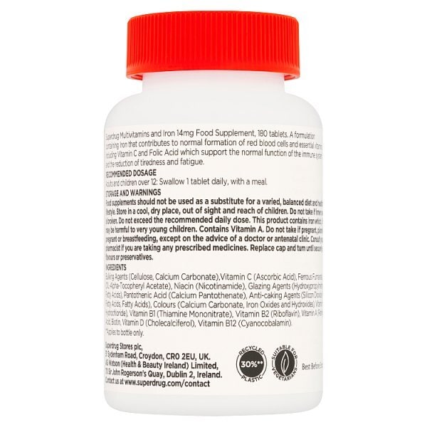 Superdrug Multi-vitamins With Iron 180s