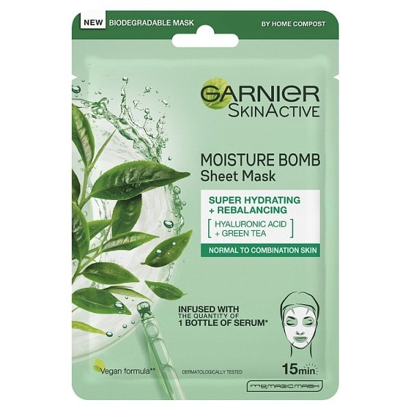 Garnier Moisture Bomb Green Tea Hydrating Face Sheet Mask