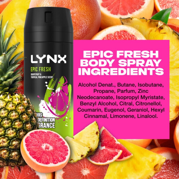 Lynx Deodorant Bodyspray Aerosol Epic Fresh 150ml