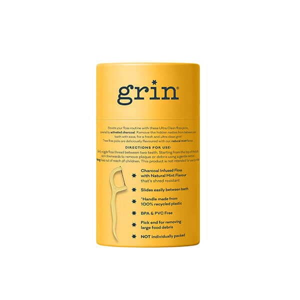 Grin Ultra Clean Floss Picks 80Pk Canister