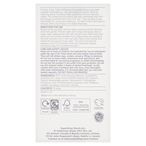 S/D 3 DAY TEETH WHITENING DISSOLVE STRPS
