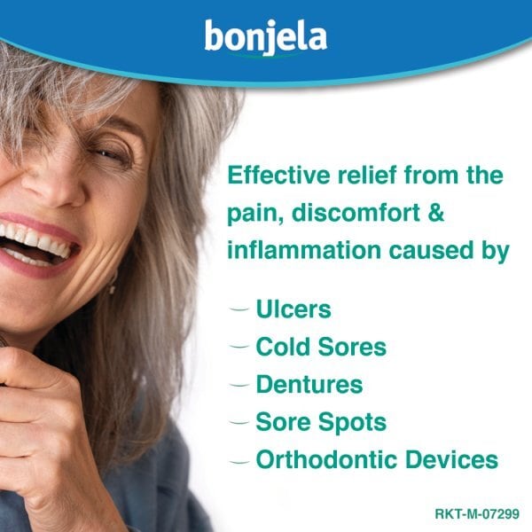 Bonjela Adult Mouth Ulcer Pain Relief Cool Mint Gel 15g