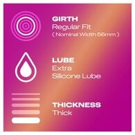Durex Pleasure Me Ribbed Regular Fit Condoms Pack of 12