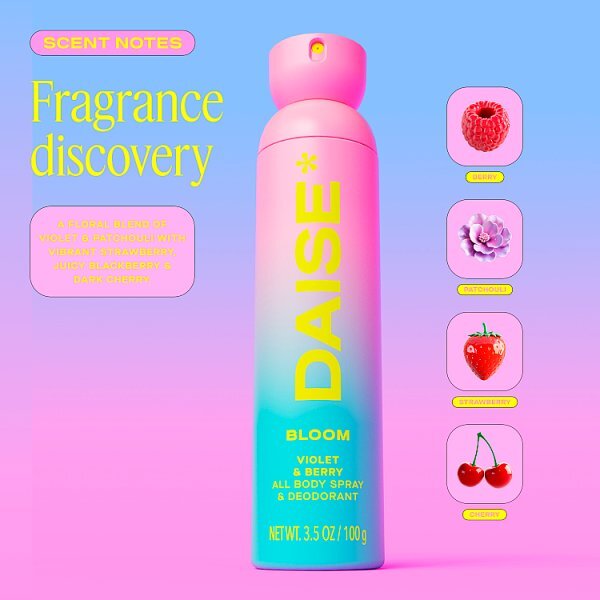 Daise All Body Spray & Deodorant Bloom Violet & Berry 120 Ml