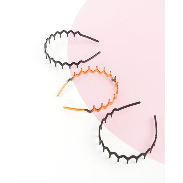 Brushworks Zig Zag Headband - 3 Pack