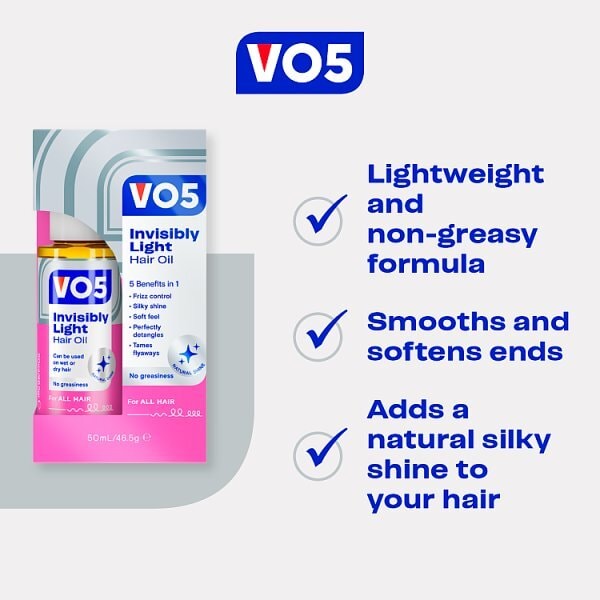 Vo5 Invisibly Light Hair Oil to Enhance Dry Dull Hair 50ml