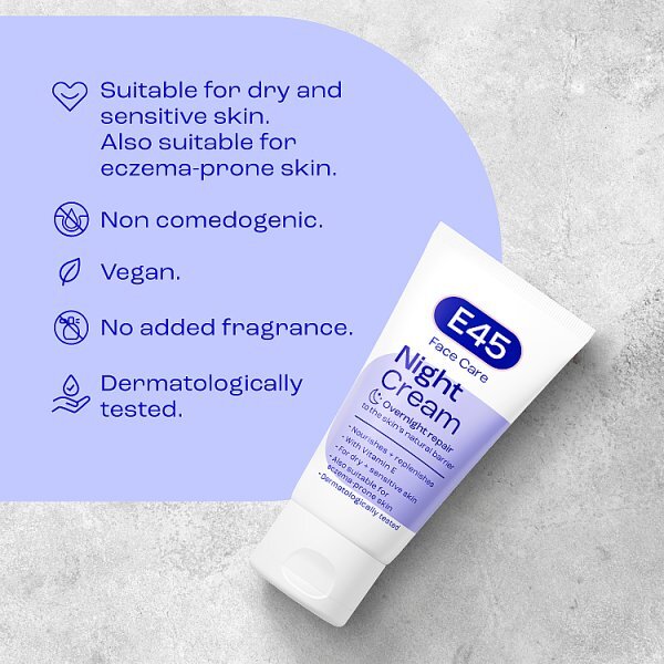 E45 Night Cream To Repair & Replenish Dry Skin 50Ml