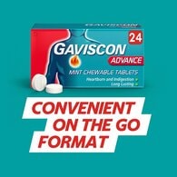 Gaviscon Advance Heartburn & Indigestion Tablets Mint 24s