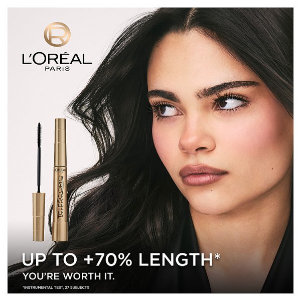 L'Oréal Paris Mascara, Telescopic Mascara for up to 36hr Wear, Shade Black, 8ml