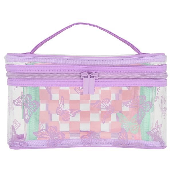 Superdrug Y2K Butterfly Large PVC Cosmetic Bag 3 Pack
