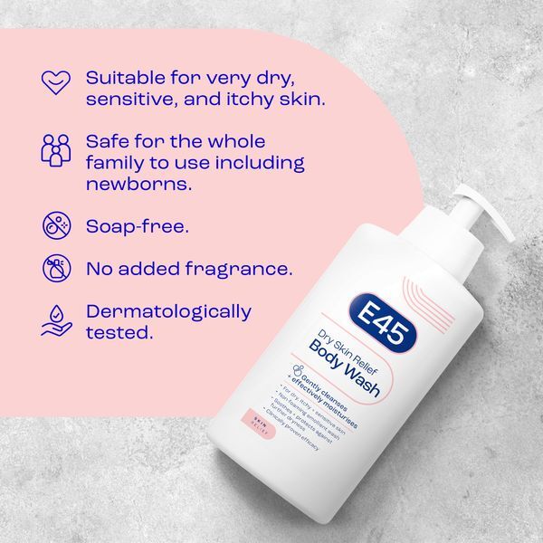 E45 Dry Skin Relief Body Wash 500Ml