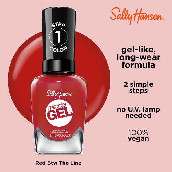 Sally Hansen Miracle Gel Nail Polish - Red Between The Lines