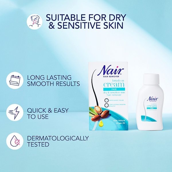 Nair Face Brush On Hair Removal Cream 50ml