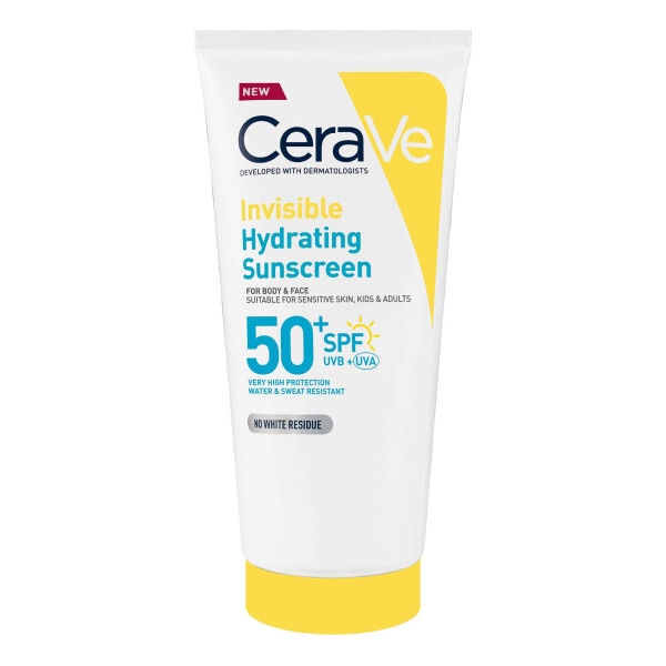 CeraVe Invisible Hydrating Sunscreen SPF 50 for body, face, & all skin types with 3 essential ceramides 177ml