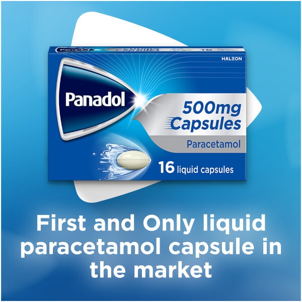 Panadol Liquid Capsules 500Mg Paracetamol  16 Capsules