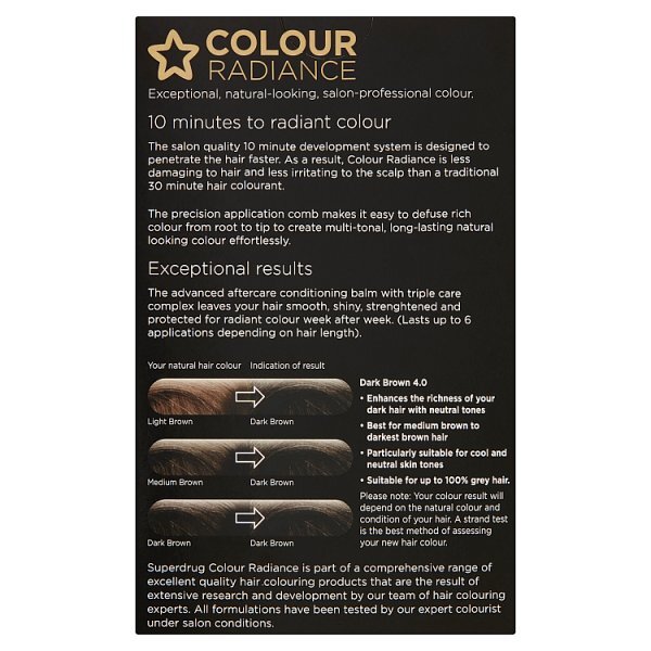 Superdrug Colour Radiance Permanent Hair Dye Dark Brown 4.1