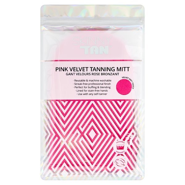 Skin & Tan Pink Velvet Tanning Mitt