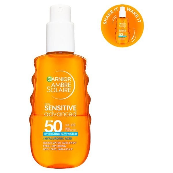 Garnier Ambre Solaire Sensitive SPF50 Hydrating Sun Water 150ml