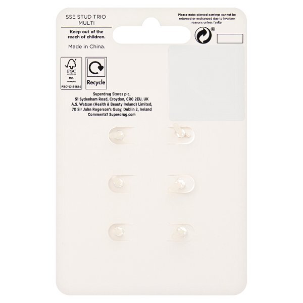 DNR Superdrug Premium Sterling Silver Multi-coloured Stud