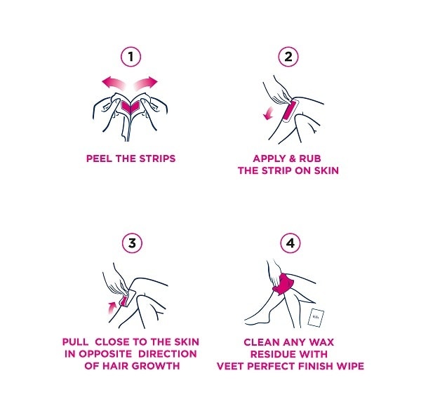 Veet Easy Grip Ready to Use Body & Leg Cold Wax Strips x40