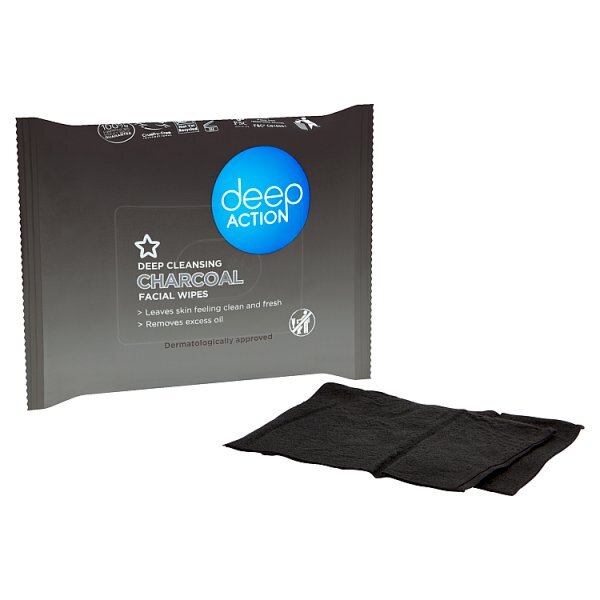 Superdrug Deep Action Limited Edition Charcoal Wipes 25