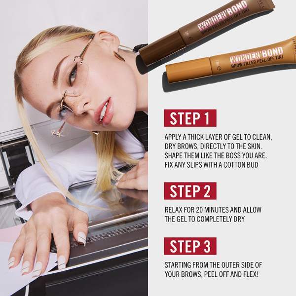 Rimmel Wonder'Bond Brow Filler Peel-Off Tint Medium Brown