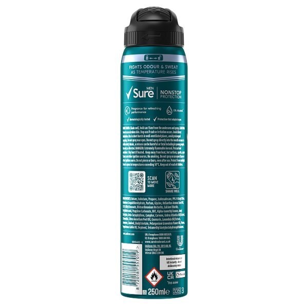 Sure Men Nonstop Protection Resilience Anti-Perspirant Aerosol 250 ml