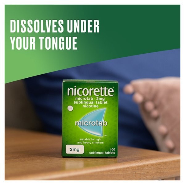 Nicorette Microtab 2mg Nicotine 100 Tablets (Stop Smoking)