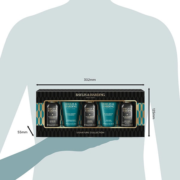 Baylis & Harding Black Pepper & Ginseng Mens Grooming Gift Set 5 Piece