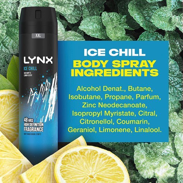 Lynx Deodorant Bodyspray Aerosol Ice Chill 250ml